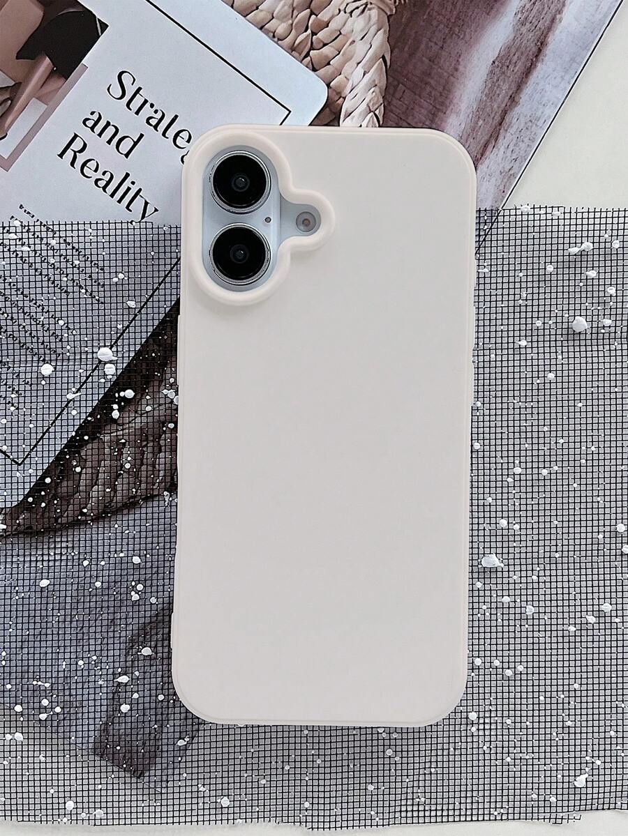可爱纯色磨砂单件装,大孔全包覆TPU防震手机壳,兼容苹果17/16/15/14/13/12/11/XS Max/X/XS/XR/7 Plus/8 Plus/7/8,春季礼物 - 古董白 - 查看 1