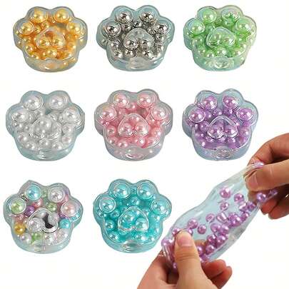 1/2/6/36pcs Handmade Grape Shaped Squeeze Ball (Adult Version), Colorful Beads Cat Claw Sensory Fidget Toys (Kids Version), Cute Soft Candy Sensory Toys, Random Style & Color