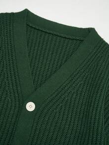 Men's Solid Color Long Sleeve Sweater With Button Decoration, Casual For Autumn/Winter