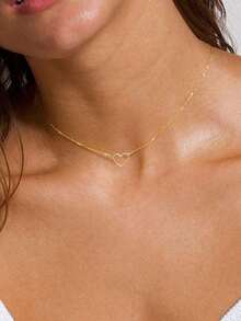 1pc Minimalist Elegant Heart Shaped Pendant Necklace, Suitable For Women, A Fashionable Small Gift For Friends - Vàng - Xem 8