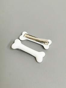 Zestaw 2 uroczych spinek do włosów w kształcie kości dla psa i aligatora, uniwersalne spinki do włosów z bocznymi grzywkami, akcesoria do włosów na imprezy i festiwale, spinki do włosów, klamry do włosów, spinki do włosów, spinki do włosów