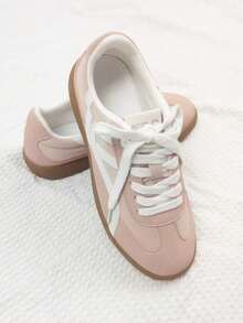 秋冬女士透气粉色鞋子，学生休闲运动鞋，新款春夏软底百搭运动鞋 - 粉色 - 查看 3