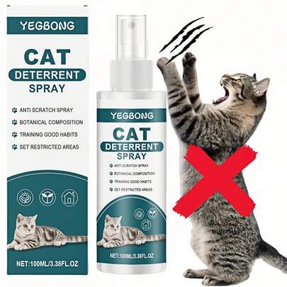 1瓶/2瓶装猫咪驱避喷雾，家具防抓喷雾，猫咪威慑喷雾。适用于室内外家具，防止猫咪抓挠、挖掘和啃咬。- 猫咪驱避喷雾，驱赶猫咪 - 家具防抓喷雾