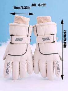 1 Pair Kids Winter Gloves, Waterproof, Windproof, Warm, Suitable For Snow Play, Skiing, Cycling, Outdoor Activities For 8-12 Years Old Boys And Girls - FIVE STRIP SPORTS GLOVES - View 3