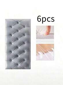 4片装3D立体自粘XPE泡沫墙纸，防水防潮仿皮纹理，床头防撞软垫墙贴，可重复使用和裁剪，适用于卧室和客厅墙面装饰，隔音加厚墙面，家居装饰墙纸 - 彩色 - 查看 20