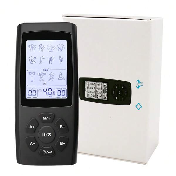 Unidad TENS recargable - Estimulador muscular eléctrico EMS con carga USB para relajar la espalda, los hombros y el cuello, Estimulador eléctrico transcutáneo de los nervios