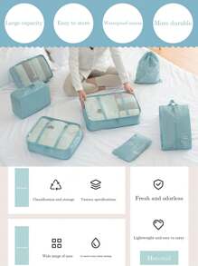 7pcs/Set Multi-Functional Storage Bags, Including Clothes Organizer Bags, Cosmetic Bags, Garment Bags, Zipper Bags, Handbags, Mesh Bags, Shoe Bags, Bottle Bags, Drawstring Bags, Universal Bags, Lingerie Bags, Luggage Organizer Bags, Jewelry Bags, Makeup Bags, Space-Saving, Portable Large Capacity Suitcase Packing Cubes For Travel, Back To School Season, Essential Organizers