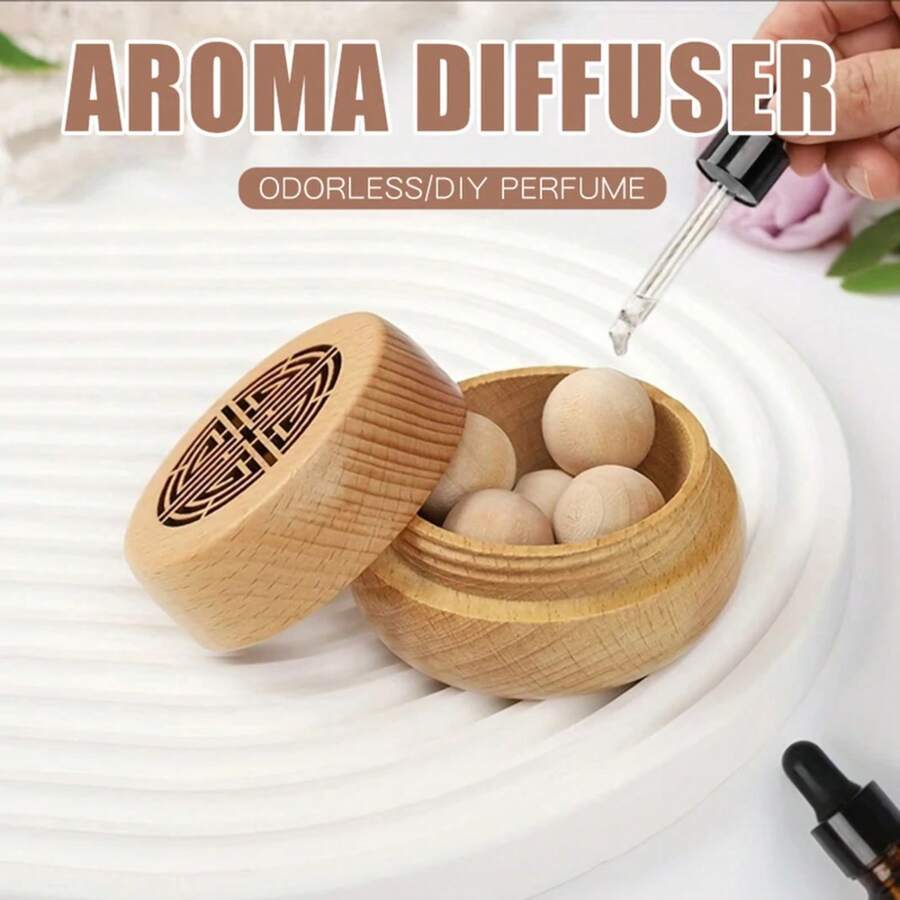 Ancient Portable No Perfume DIY Fragrance Wooden Box Aroma Diffuser Decorations Items Living Room Bedroom Car Home Accessories