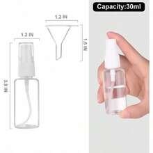 Spray Bottle 1oz 30ml Small Plastic Fine Mist Spray Bottles Mini Empty Travel Bottles With Funnels And Labels 6 Pack -It Is Important For Beauties - Clear - View 2