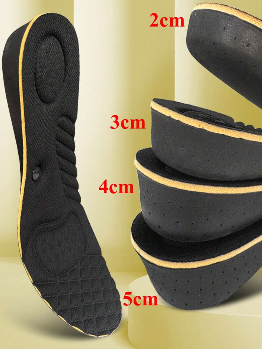 1 双男女通用隐形增高鞋垫，EVA 透气半长鞋垫，适用于运动鞋、休闲鞋、运动鞋、篮球鞋、靴子