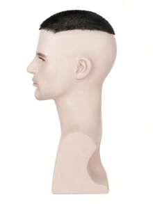 Herren Echthaar Kurzer Buzz Cut PU Dünne Haut Toupet Gerade Transparente Biologische Kopfhaut Haarteil Toupet Stück Perücke Unsichtbares Haarteil für schütteres Haar oder Glatze Natürliches Aussehen Haarteil Natürlich Schwarzes Toupet für Herren - SNatural - Übersicht 4