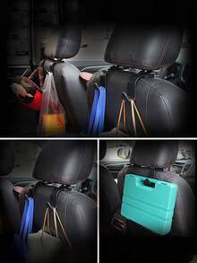 2 件装汽车头枕挂钩、后座整理挂钩、车用钱包架、通用汽车座椅挂钩（用于挂手提包和杂货袋）、悬挂挂钩、车辆储物挂钩、汽车内饰配件、车主必备小工具、重型 - 彩色 - 查看 11