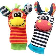 Set de sonajeros y calcetines para muñeca de bebé - Juguete para recién nacidos e infantes con personajes de animales suaves, sonajeros de mano y pie con dibujos animados lindos para bebés de 0 a 12 meses (lavable a máquina, regalo perfecto para baby shower) - Multicolor - Ver 10
