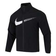 Nike 男士夹克 AS M NK DF FORM HD JKT GFX，休闲日常穿着，户外运动，旅行，舒适外套，HV0395-010 - 黑與白 - 查看 1