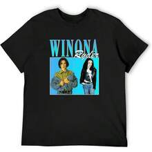 Winona Ryder Vintage 90S Black Unisex T-Shirt Men's Tee Top - màu đen - Xem 1
