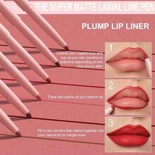 6Pcs Retractable Lip Liner Pencils Set Pack For Shaping & Sculpting Lips, Mauve Maroon Red Orange Nude Chocolate Dark Brown Plum Creamy Matte Gel Lip Liner Lipliners Pencil Delineador De Labios - 多色1 - 查看 8