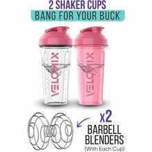 2 Pack 28oz Fitness Shaker Bottles With Stainless Steel Whisk Balls, Leakproof Protein Mixer Cup For Gym Workout School Travel, Includes Cleaning Brush & Wide Mouth Design For Easy Mixing - 6)粉紅色/透明 - 查看 3
