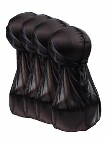 4 件男士仿丝长尾海盗帽，缎面 Durag 头巾，适合日常和运动使用海盗帽海盗服装 - 彩色 - 查看 15