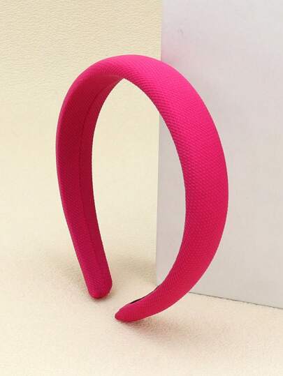 1pc Women's Fuchsia & Red Full Coverage Headband, Sponge Padded Crown Hair Accessory, Simple & Versatile ,Hair Hoop Hairband For Women Head Accessories