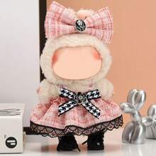 17cm Plush Doll Outfit - Cute Camellia Flower & Bow Suspender Dress For Labubu - Multicolor - View 11