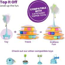 Tower Of Tracks 3-Level Cat Track Toy With 6 Balls, Interactive Toy For Indoor Cats, Orange,9632733 - 酒紅色 - 查看 8