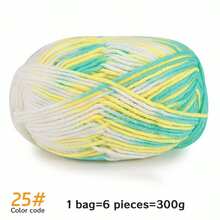 6 件/包多色渐变染色彩虹腈纶纱线、条纹针织材料纱线、钩针纱线、温暖柔软的纱线，适用于编织毛衣、围巾、袜子、手套、帽子、披肩和其他配饰 - 6團裝 - 查看 12