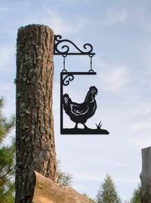 1 件，复古公鸡门牌，金属农舍装饰，挂墙装饰，适用于门廊、花园、露台