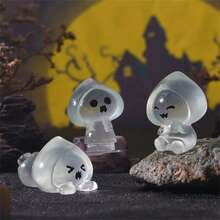 6 Stücke Halloween Puppe & Geist leuchtende Mikrolandschaft Tischdekoration, Auto Innenraum Accessoires