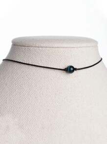 1pc Blue Tiger Eye Natural Stone Necklace Handmade Black Rope Necklace Single Bead Necklace Third Eye Balance Energy Healing Stone