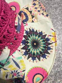 Fashionable Women Sun Hat For Outdoor Activities, Traveling Or Beach, 1pc, 2024 New Design Straw Hat With Wide Brim To Block The Sun, UV Protection, A Romantic Gift For Daily Life - Linen Patchwork Sunhat - View 6