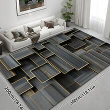 Thảm trải sàn cao cấp màu đen và vàng, họa tiết hình học 3D, đế TPR cao cấp 800g có thể giặt được, hình chữ nhật mềm mại, hiện đại, thích hợp cho ngoài trời, lối vào, phòng khách, phòng ngủ, phòng giặt, phòng tắm, phòng chơi game, thảm cỡ lớn dùng được cả bốn mùa, trang trí nhà cửa. - Nhiều màu 1 - Xem 18