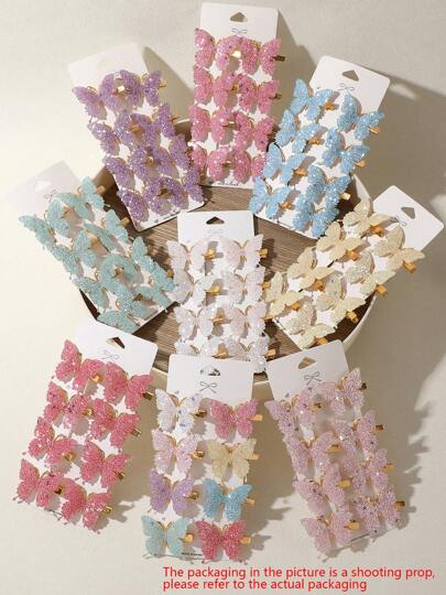 8pcs Elegant 3D Butterfly Hair Clips, Alloy Material, Fashionable Accessories For Girls, Suitable For Daily Wear, Multiple Styles Available