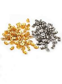 100个不锈钢耳钉配件，蝴蝶耳塞，DIY耳钉耳塞，耳饰批发 - 彩色 - 查看 4