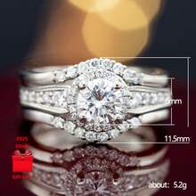 925 Sterling Silver Ring, Four Claw Ring, Elegant And Unique.Fashion Classic Ring, Women's Ring, Gift Jewelry Box, Mom's Gift, Suitable For Birthday Gifts, Holiday Gifts, Valentine's Day Gifts, Gift For Girlfriend Suitable For Daily Wear.Mother's Day Gift - Bạc - Xem 3