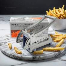 Stainless Steel Potato Slicer Vegetable Cutter Multi Functional Manual Fast Cutting Tool With 2 Blades Manual Fries Machine - 304不鏽鋼 - 查看 4