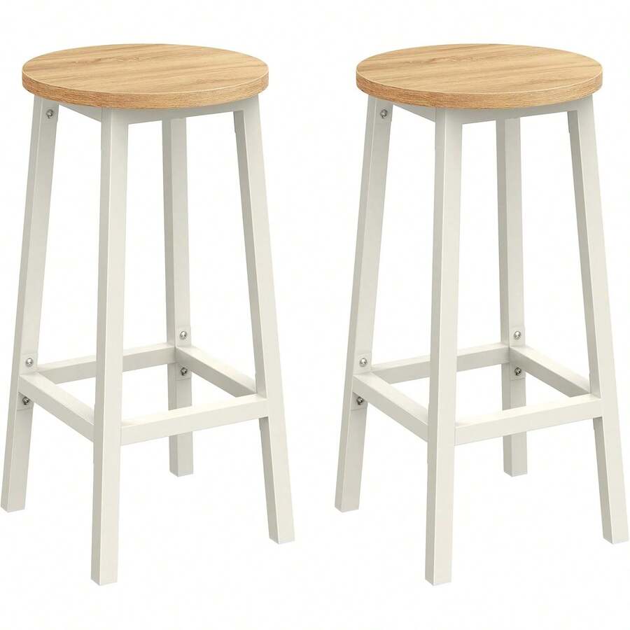 Barstools - Beige Oak + White - View 1