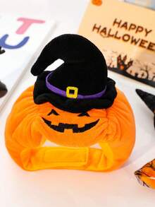 1 件宠物帽、万圣节狗服装、猫咪变身头饰、搞笑狗南瓜帽 - 橘色 - 查看 2