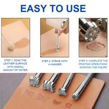 20pcs DIY Leather Craft Tool Set, Leather Stamping Tools, Punch Pliers, Leather Carving Embossing Punch
