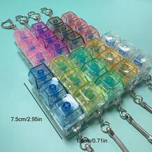 1pc Stress-Relief Fidget Keychain - Mini Keyboard Design, ABS Resin, Perfect Gift For Adults - Multicolor - View 2