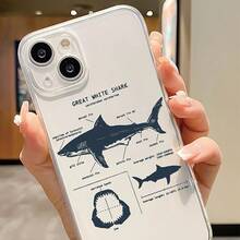 Transparent Shell Transparent Shark Encyclopedia PU Anti-Fall Full Cover Case For Apple IPhone6/7/8/X/Xs/Xr/Xs Max/11/12/13/14/15/16Pro Max,Suitable For IPhone 17 Air - 無色 - 查看 3