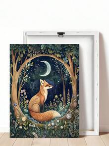 1幅复古狐狸印花，狐狸墙饰，暗黑田园风装饰，森林动物，狐狸装饰，狐狸艺术，暗黑学院风，动物印花，书虫礼物，浣熊印花，森林主题婴儿房装饰，森林动物，浣熊艺术自然印花森林印花，动物墙饰，卧室装饰，客厅装饰 - 彩色 - 查看 18