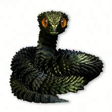 Nuevo 2025 Estatua de serpiente rizada - Juguete de serpiente posable y suave impreso en 3D con huevo de serpiente, diseño de criatura mítica, juguete de decoración del hogar para alivio del estrés, adecuado para Navidad, para mayores de 14 años (color de ojos aleatorio), juguete antiestrés, juguete, juguete sensorial, juguete para adolescentes, que brilla en la oscuridad, juguete para apretar, juguete, regalo de cumpleaños/Pascua - Multicolor - Ver 7