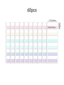 120 件/套简约荧光色可写半透明多功能索引分隔贴纸，学生彩色荧光笔书签，适合万圣节、圣诞节、新年送给朋友、同事、老师、长辈的有意义的礼物