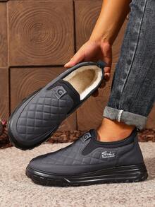 男士冬季雪地靴，防水防寒防滑户外雪地靴，轻便，一键式，纯色