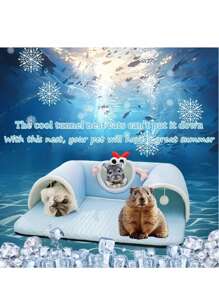 清凉夏日宠物游乐场，多功能猫咪隧道，适合兔子、仓鼠、小型犬和中型猫的玩具，四季宠物垫 - 彩色 - 查看 9