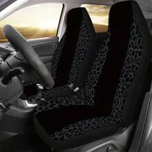 1pc Fashionable Leopard Print Patchwork Car Seat Cover, Universal Fit