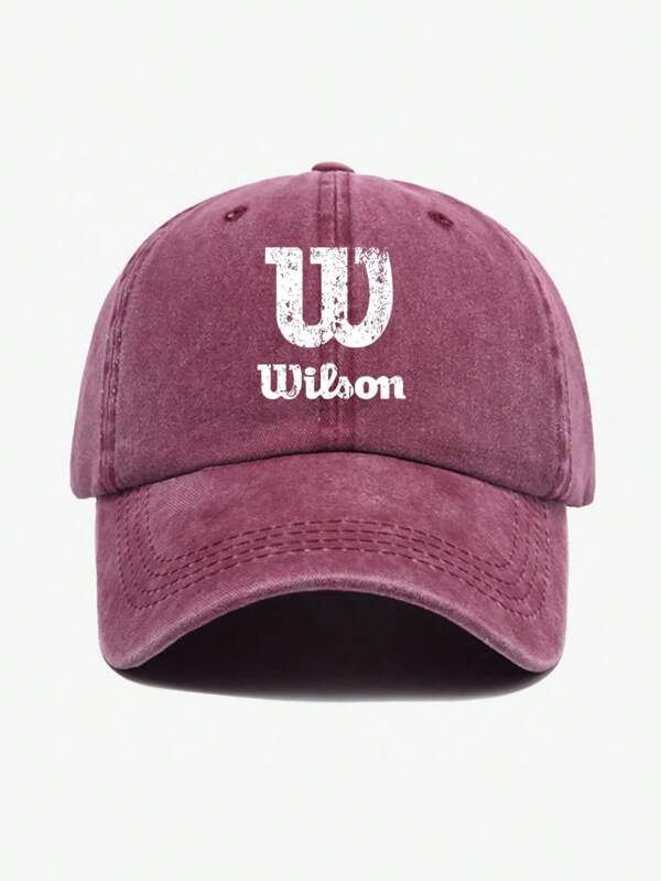 1pc "M" Letter Print Baseball Cap - Vintage Washed Style, Adjustable Unisex Hat, Ideal Sun Protection For Outdoor Activities, Fashionable For Men And Women, Holiday Gift