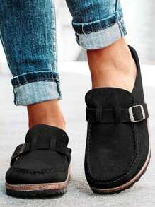 1 Pair New Design Flat Soft Bottom Sandals, Fashion Closed Toe Buckle Rubber Sole Outdoor Casual PU Leather Bohemian Retro Strap Slippers, Perfect Gift For Christmas, New Year, Birthday For Family, Friends Or Yourself (Recommend Ordering One Size Up)