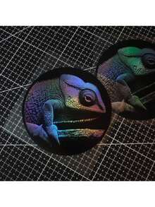 1pc Colorful Chameleon Vinyl Sticker - Laser Holographic Theme Sticker, Self-Adhesive For Car, Laptop, Motorcycle - one-size - View 9