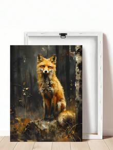1幅复古狐狸印花，狐狸墙饰，暗黑田园风装饰，森林动物，狐狸装饰，狐狸艺术，暗黑学院风，动物印花，书虫礼物，浣熊印花，森林主题婴儿房装饰，森林动物，浣熊艺术自然印花森林印花，动物墙饰，卧室装饰，客厅装饰 - 彩色 - 查看 19